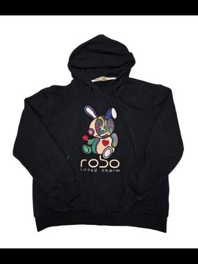 Lucky Charm Black Graphic Hoodie by Rojo
